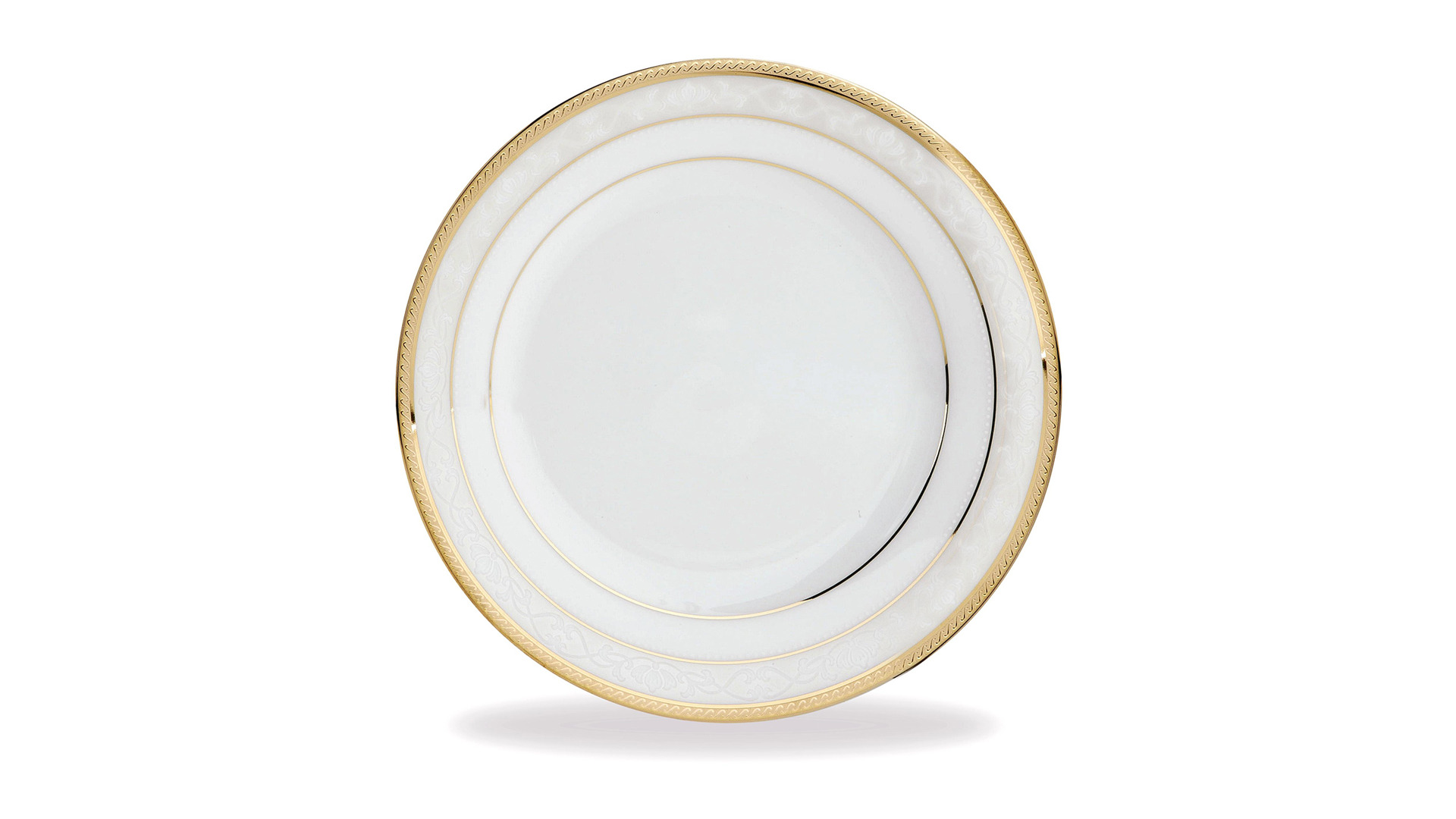 10665332 Noritake Набор из 6 тарелок закусочных Noritake "Хэмпшир, золотой кант" 21см Фарфор  - Вид №1
