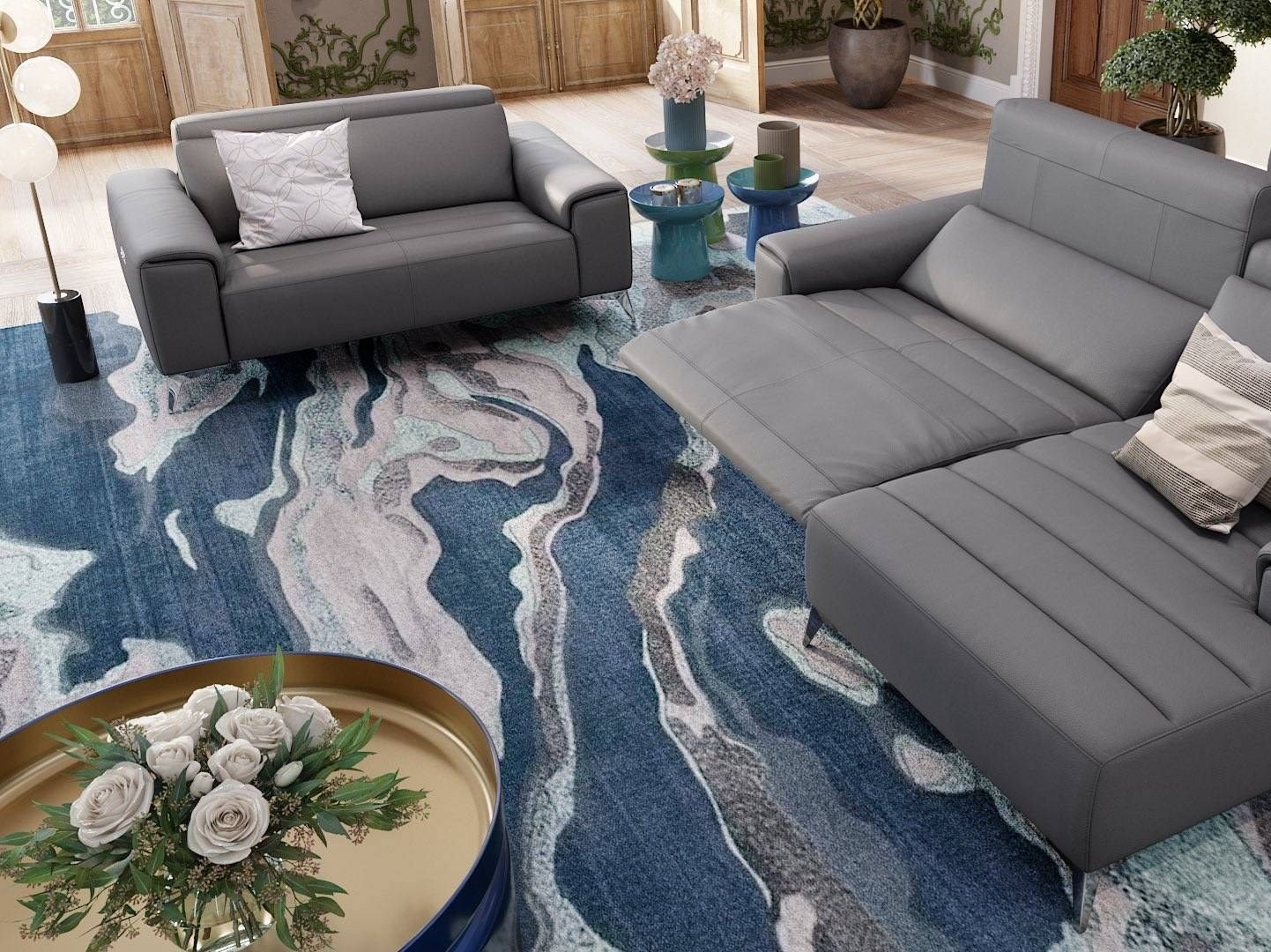 Кожаное кресло с подставкой для ног Sofanella красивая ARCH-00152077 - Вид №3