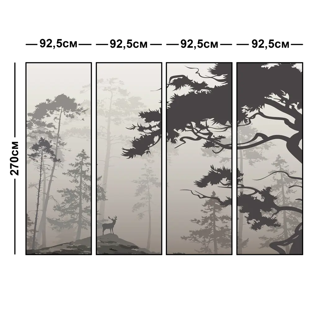 Фотообои флизелиновые Туманный лес 370x270 см МОСКОВСКАЯ ОБОЙНАЯ ФАБРИКА Malex factory STLM-2116340 - Вид №2