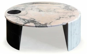 Mambo Unlimited Ideas Низкий круглый мраморный журнальный столик Helene