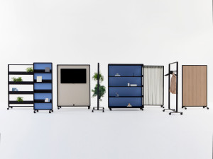 Мобильный звукопоглощающий офисный перегородка из ткани на колесах
