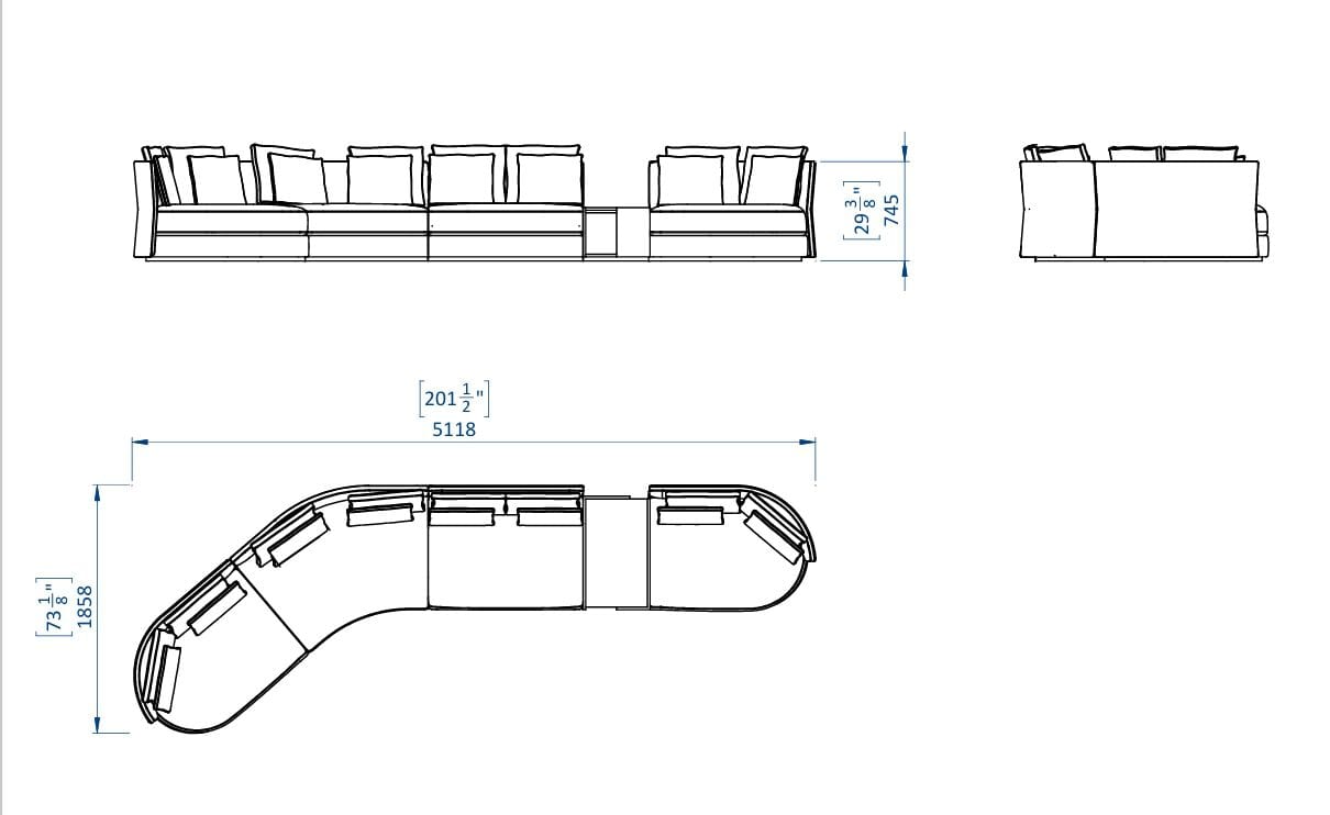Модульный тканевый диван Casa Magna Essence ARCH-00027186 - Вид №6