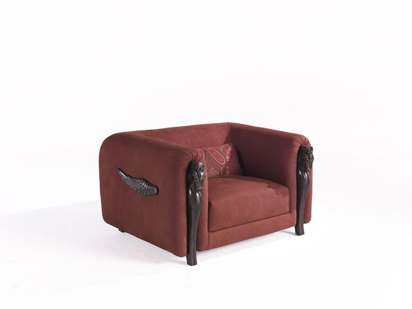 ETRO Home Interiors Мягкое кресло из нубука с подлокотниками Corinto E.cor.221.a - Вид №1