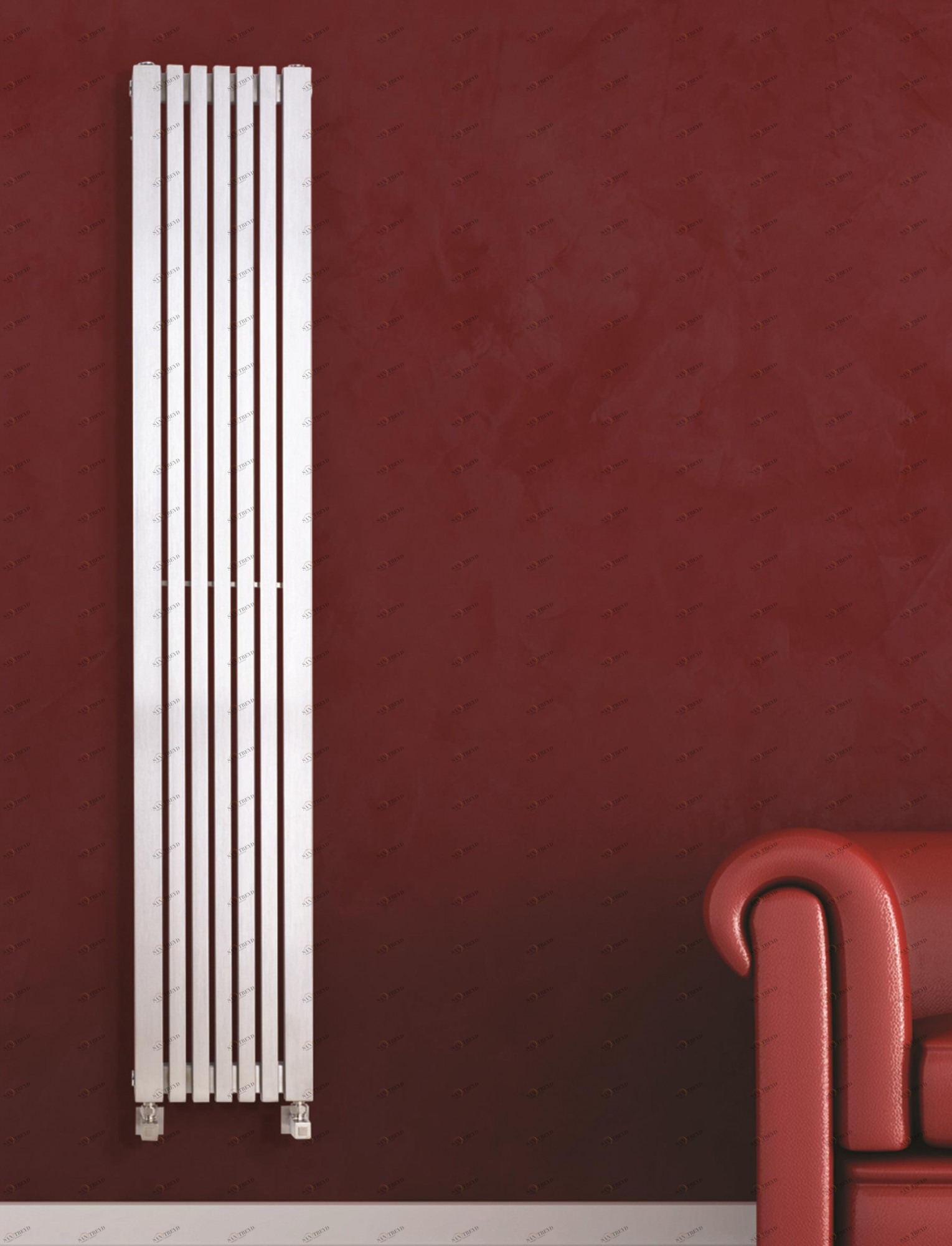 Радиатор Hammam RAMSEY Stainless steel radiator комбинированный; электрический или водяной Сталь 