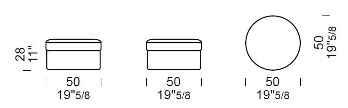 Круглый кожаный пуф Borzalino фрисби ARCH-00067212 - Вид №2