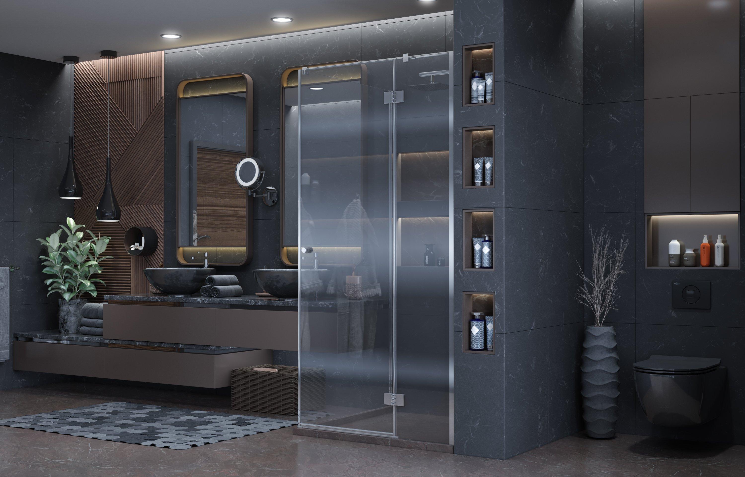 Душевое ограждение Ambassador Diamond 12011103R (1000x1000x2000), 1 место - Вид №3