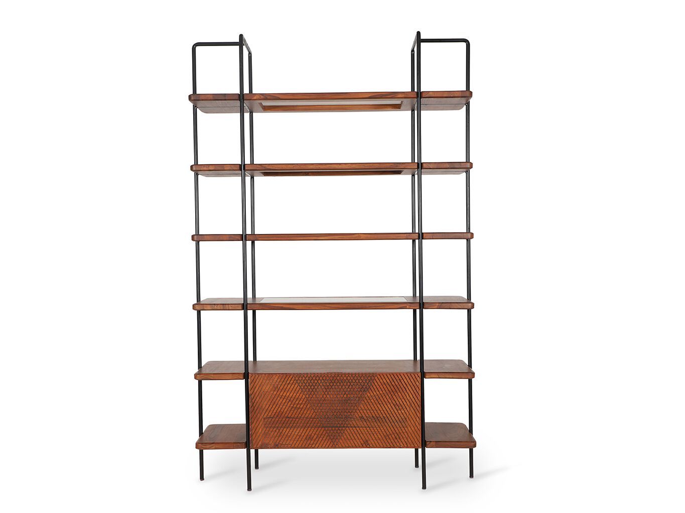 Книжный шкаф из тикового дерева и металла Alankaram REFU ARCH-00113723 - Вид №2