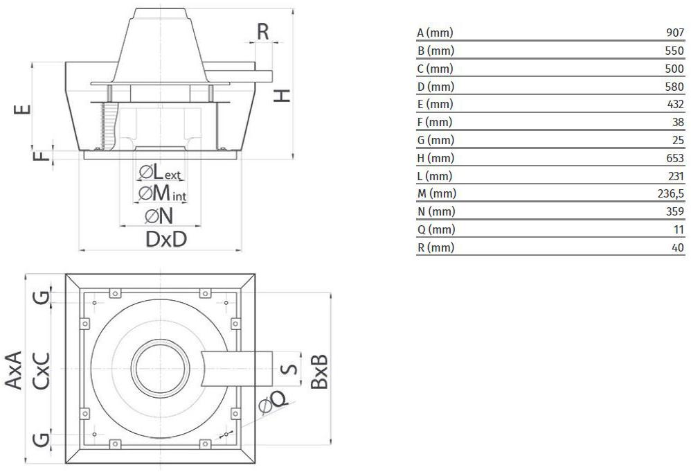 Vortice Центробежный крышный вентилятор для удаления горячего дыма Torrette tr-ed-v 15165 - Вид №1