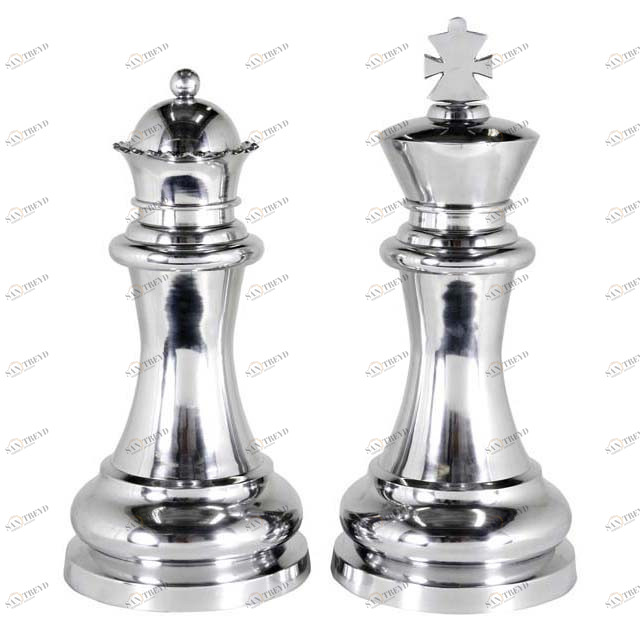 Статуэтка серебристая Chess King & Queen от Eichholtz EICHHOLTZ ШАХМАТЫ 062765 Серебро 