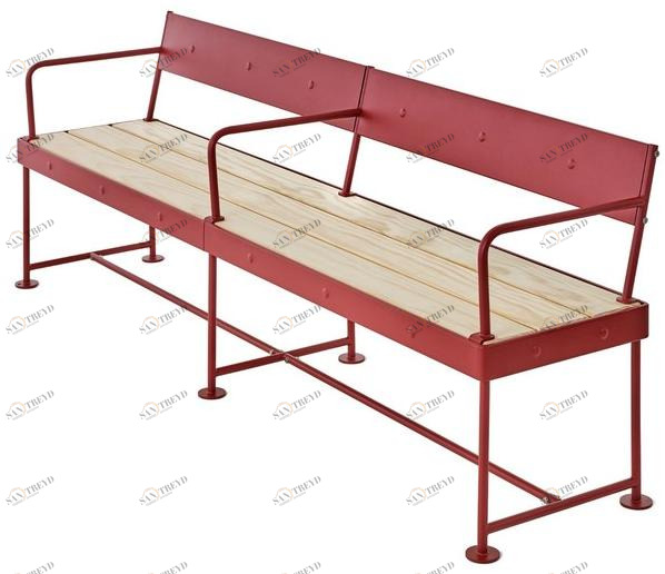 Nola Industrier Скамья из стали с порошковым покрытием со спинкой sun-id-1418466