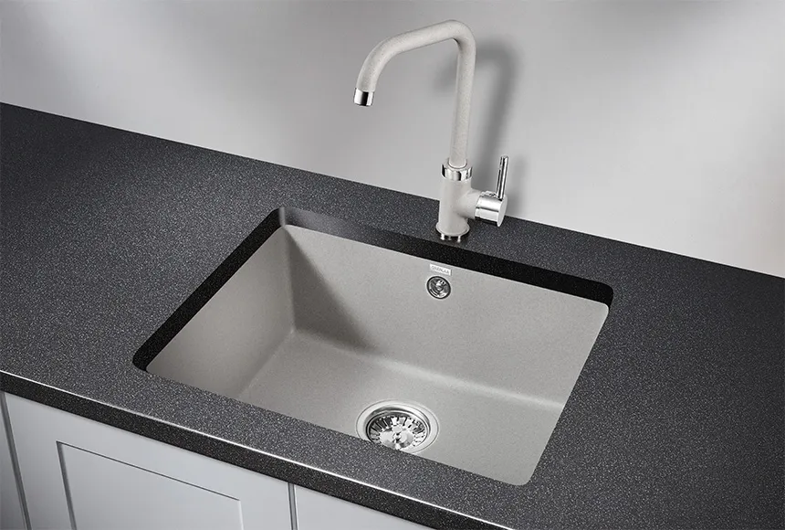 5551, БАЗАЛЬТ, кухонная мойка, кварц GRANULA 5551-ST206