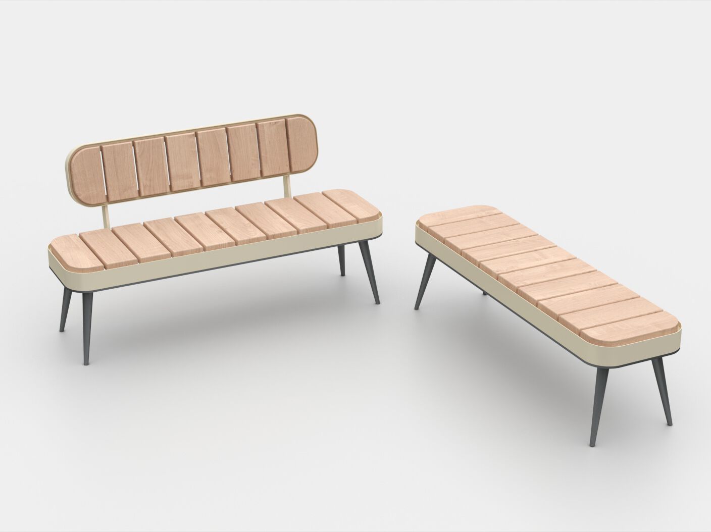 Стальная и деревянная скамья со спинкой Viscio Urban Design ретро ARCH-00066122 - Вид №2