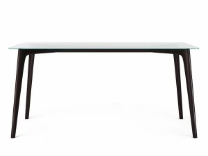 Обеденный стол стеклянный с ножками дуб венге 160 см Floyd THE IDEA  210039 Венге;прозрачный;черный