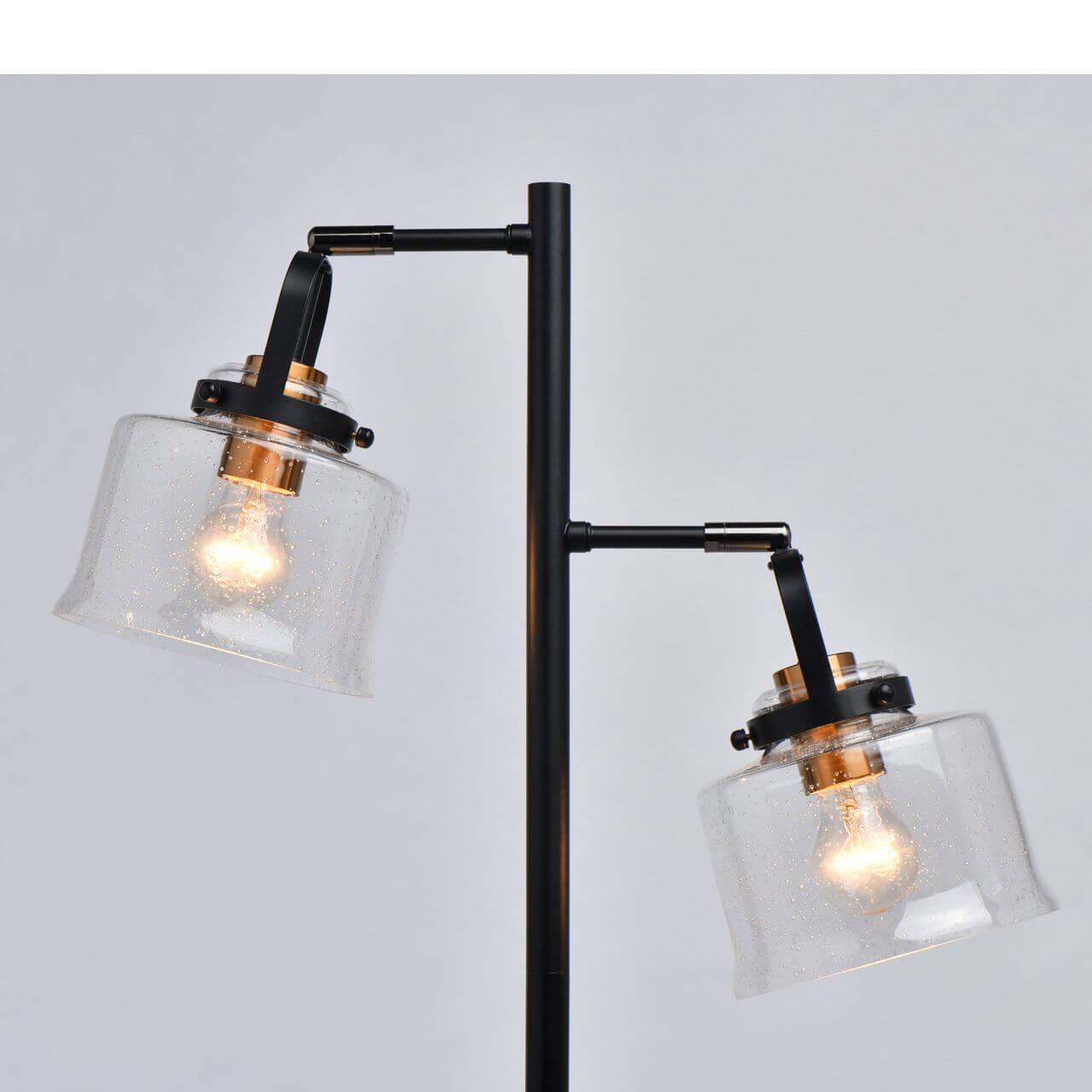 Торшер со стеклянным плафоном на 2 лампы черный "Вальтер" 551042502 DE MARKT ВАЛЬТЕР 00-3948883 Черный  - Вид №2