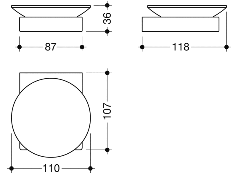 100.02.11145 Мыльница с держателем HEWI USA Produkte  - Вид №4