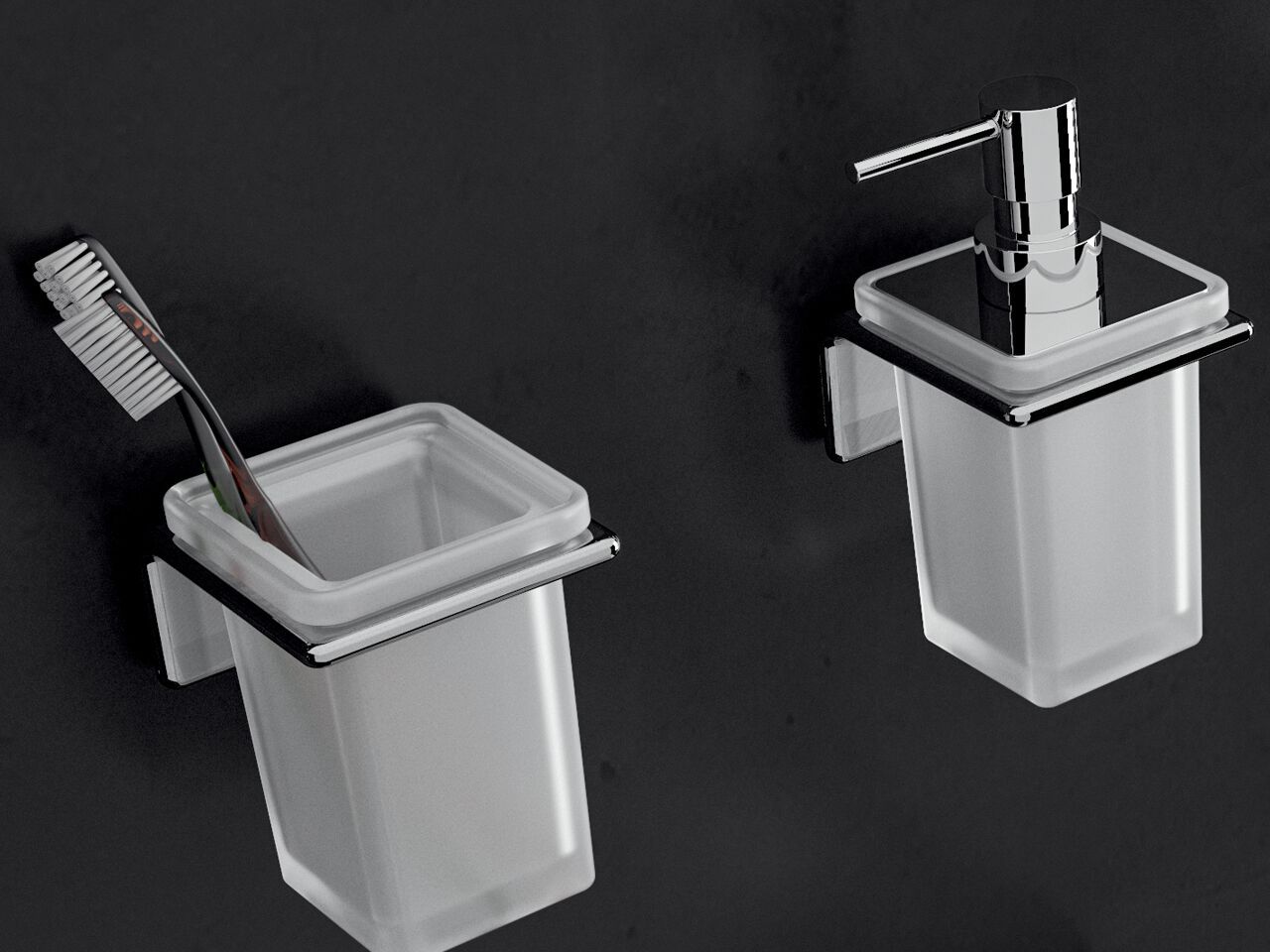 Матовый стеклянный настенный держатель зубной щетки GEDY Il Giglio ARCH-00057598 - Вид №1