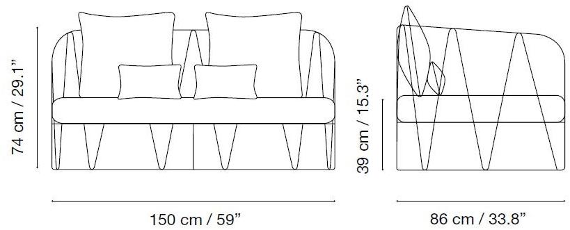 iSimar 2-местный садовый диван из оцинкованной стали Lagarto 8078 - Вид №5