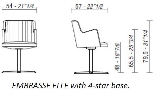 ESTEL GROUP Стул с обивкой из ткани с 4 спицами и подлокотниками Embrasse sun-id-1468688 - Вид №6