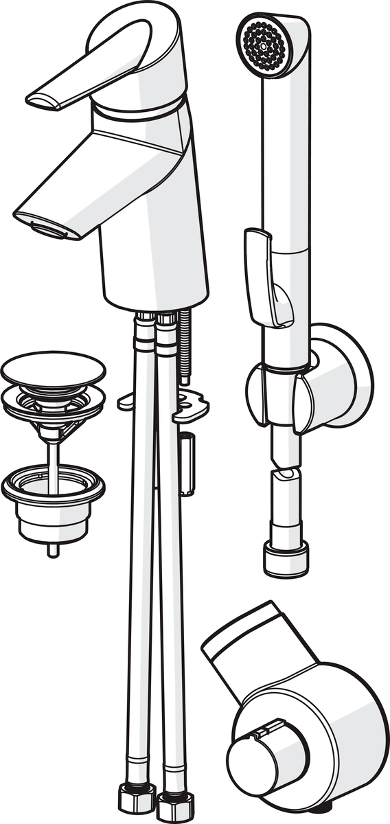 Oras 2703F Смеситель для умывальника, 3 V 2703F Optima Хром  - Вид №2