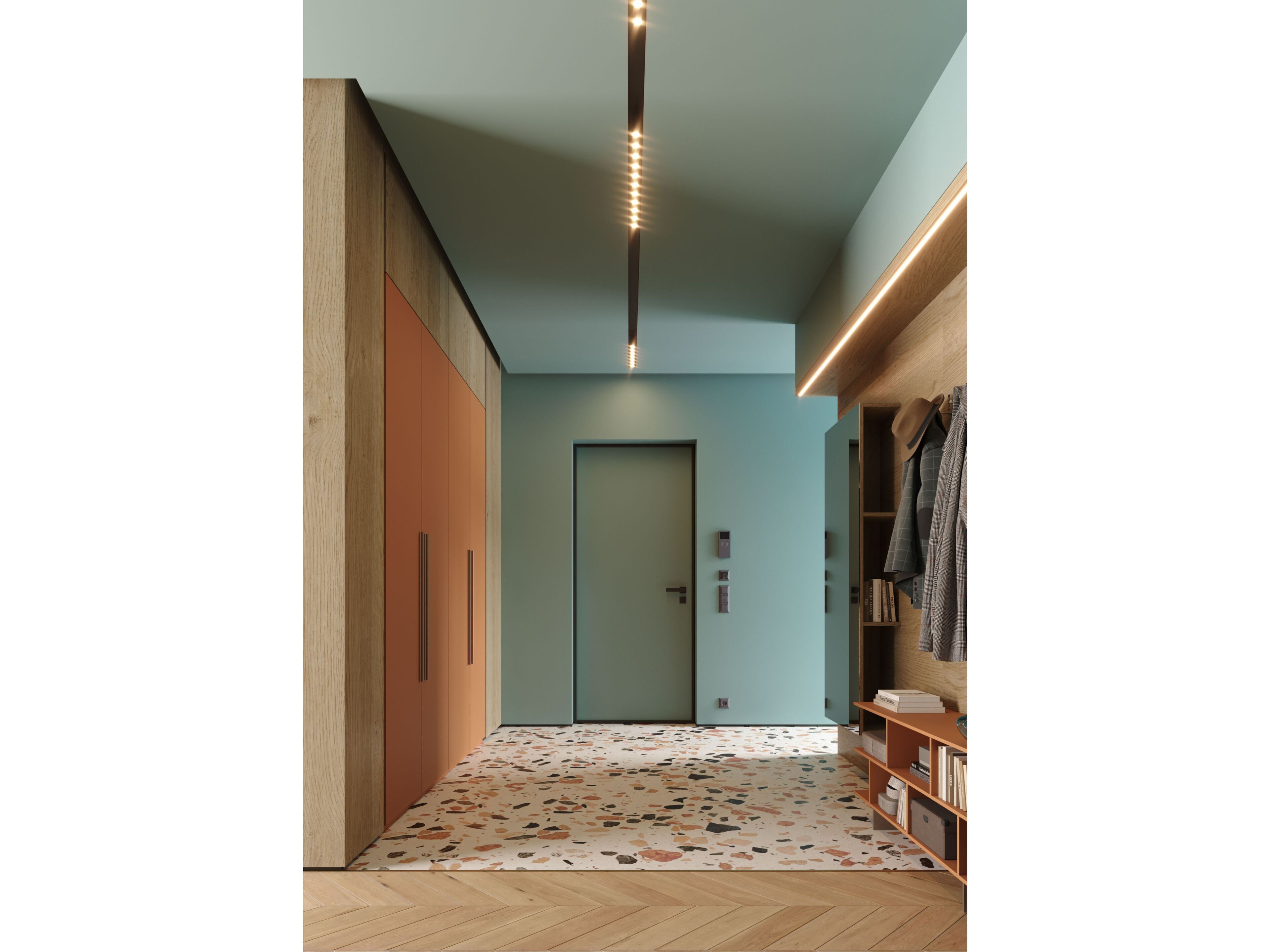 Мебель для прихожей в меламинированном стиле с зеркалом Giessegi день за днем ARCH-00103163 - Вид №1