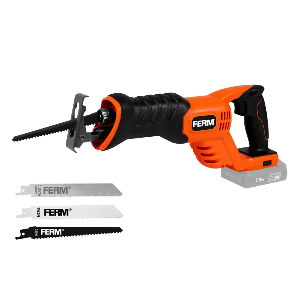 Аккумуляторная сабельная пила Ferm RSM1022KIT, 20 В Li-Ion 1х2 Ач Santreyd STLM-2194039 - Вид №1
