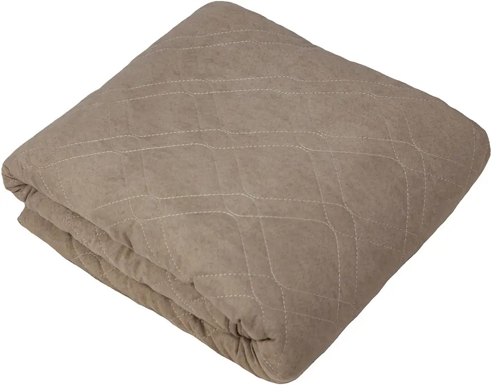 Покрывало Бельвита с замшевой текстурой 220x240 см в бежевых тонах 85295435