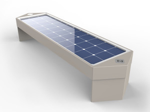 Стальная скамья с USB-разъемом без спинки