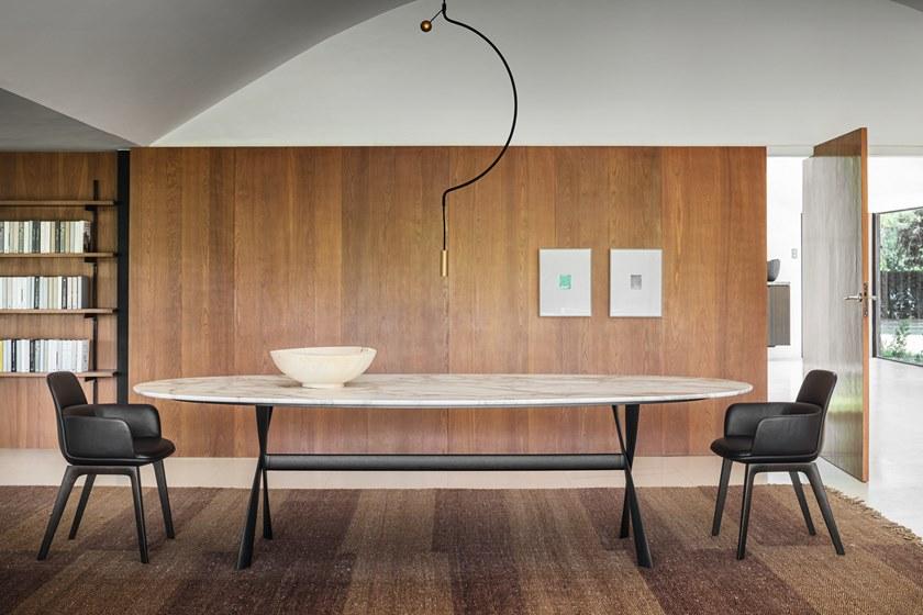 Molteni & C. Овальный мраморный стол с алюминиевым основанием sun-id-1447968 - Вид №3