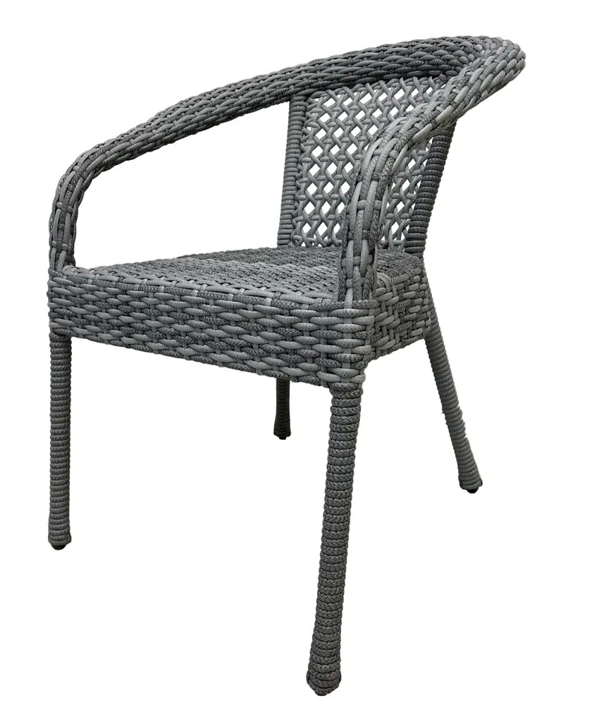 90322967 Кресло садовое Aiko Deco 5045П из ротанга серое 53x60x80 см STLM-0951055