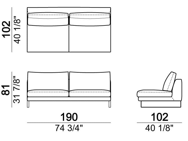 Секционный диван из ткани Arketipo EGO ARCH-00102437 - Вид №7