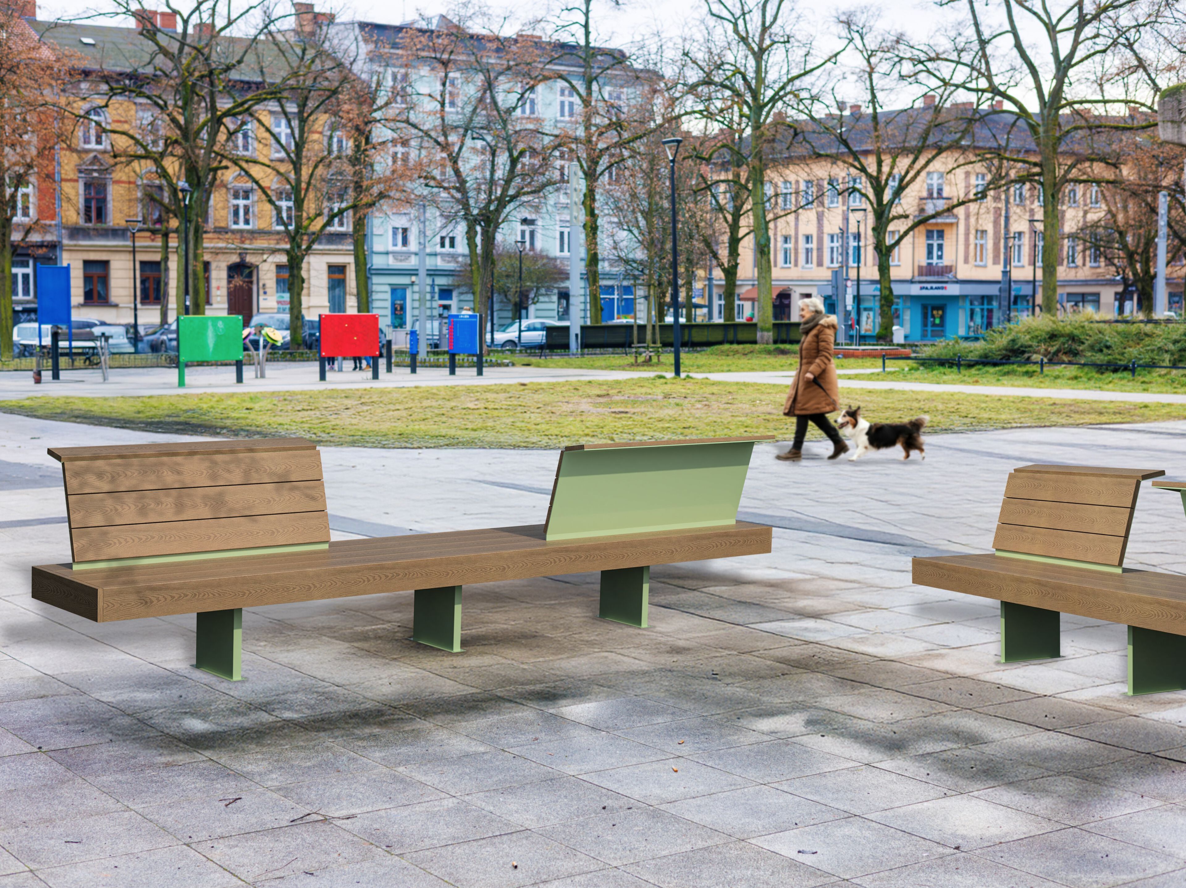 Скамья WPC со спинкой Studio Città ZEPHYR LONG DUO ARCH-00152174