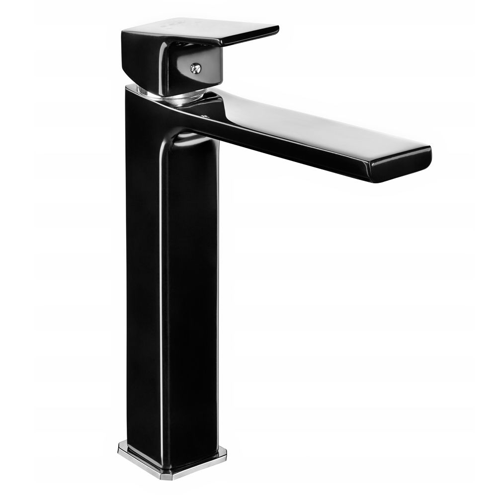 103588002st  Смеситель для раковины Tiera High Type - Экономия воды - Черный-Хром Eca 