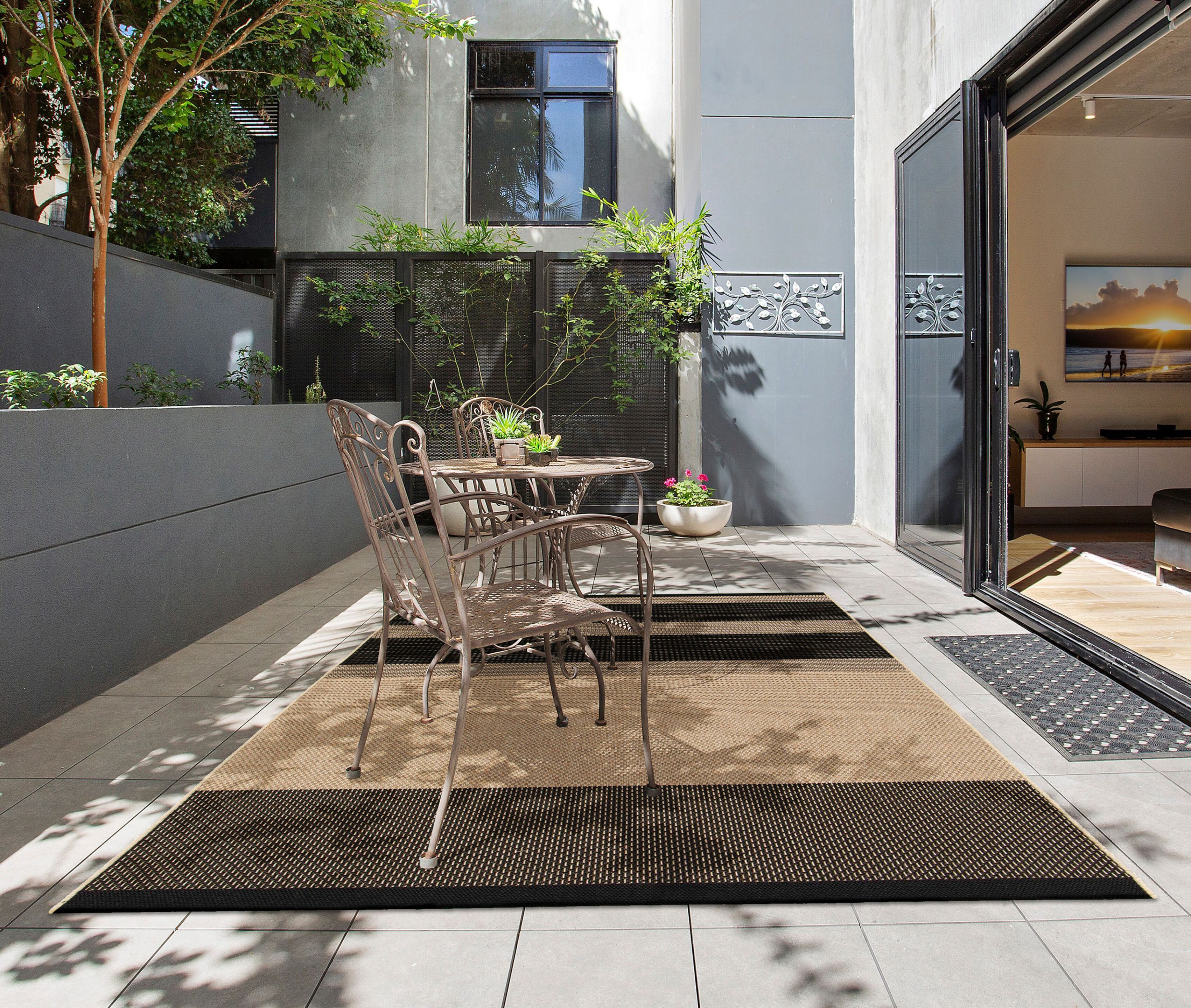 Полосатый напольный прямоугольный ковер Ademi Outdoor ARCH-00003804 - Вид №3