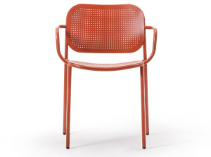 Металлический штабелируемый стул с подлокотниками