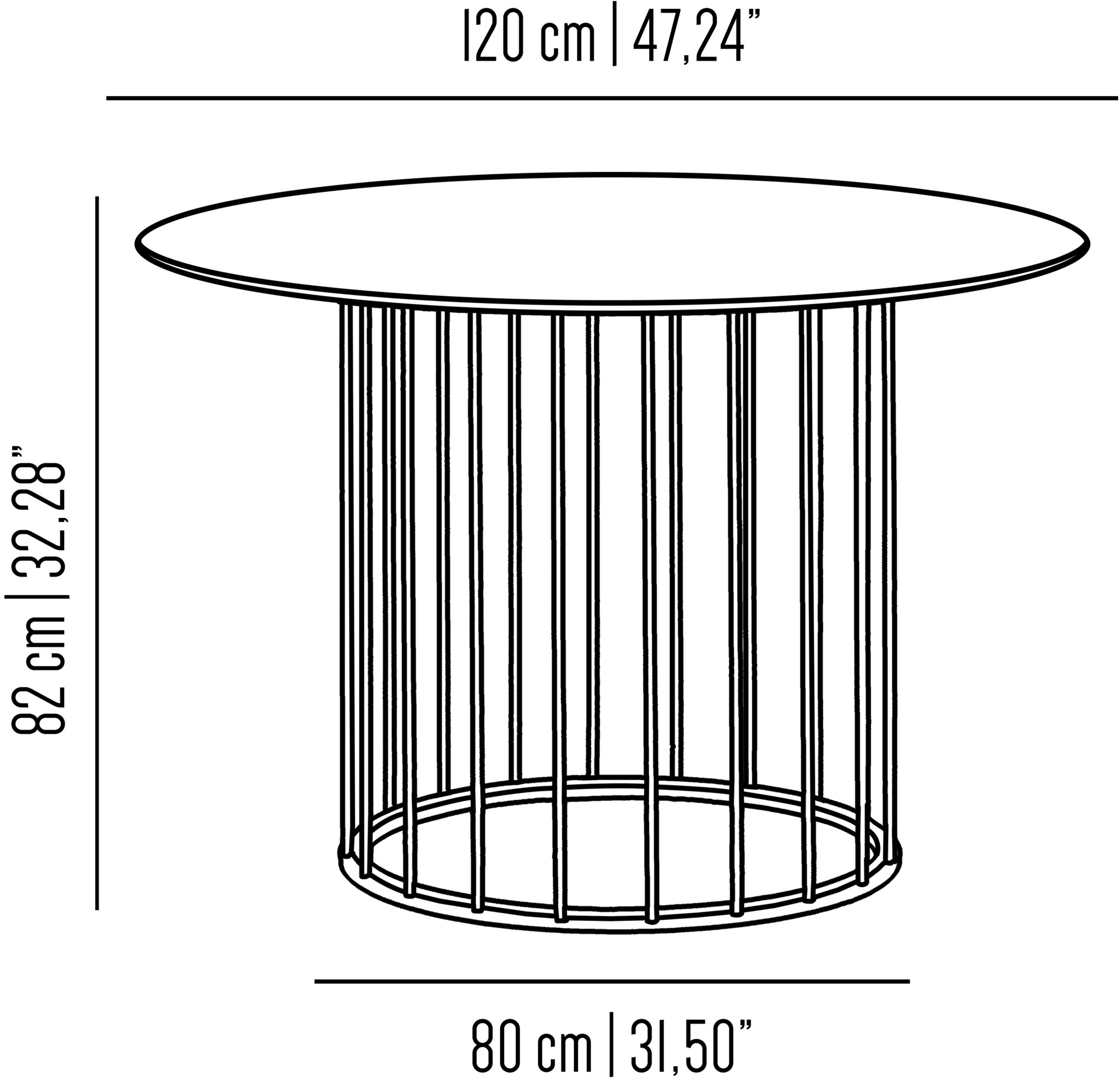 Il Bronzetto Круглый латунный стол Cage Cag06 - Вид №1