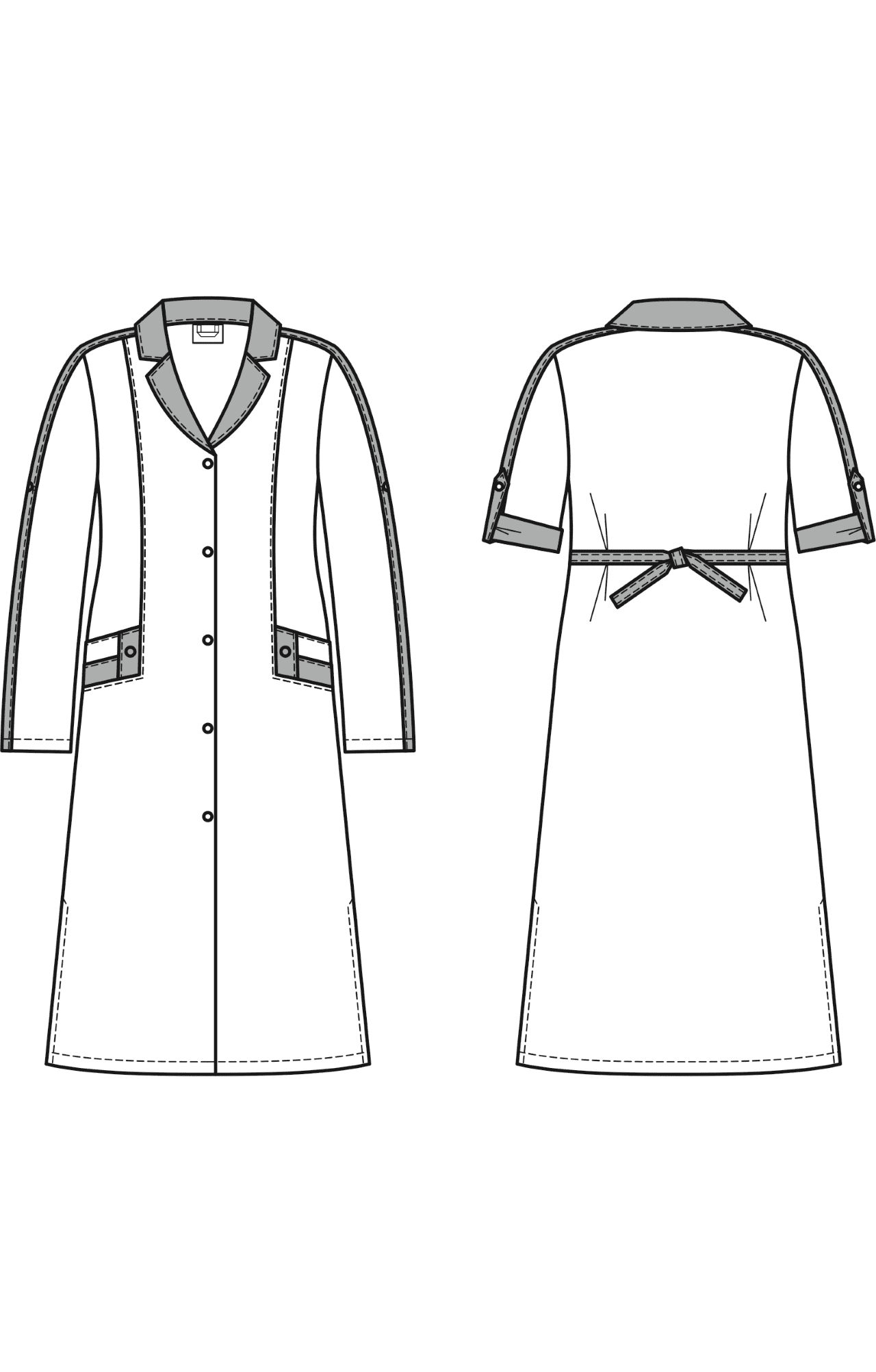 62833 Халат "Радуга NEW" длинный рукав голубой василек  Одежда для обслуживающего персонала  размер 44 Спецодежда  - Вид №2