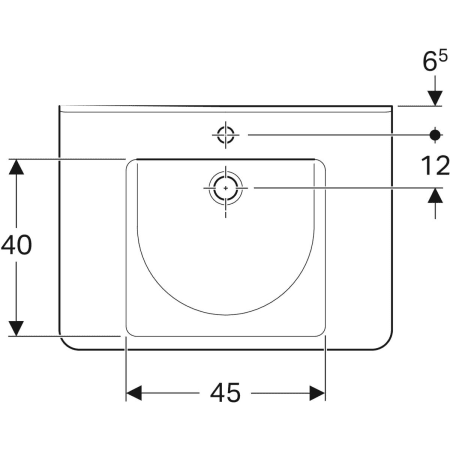 128576000 Раковина Geberit Renova Comfort Square, безбарьерная Geberit  - Вид №19