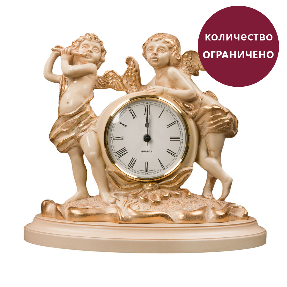 43006 Часы настольные Путти малые 2 Айвори BOGACHO 4627138242612