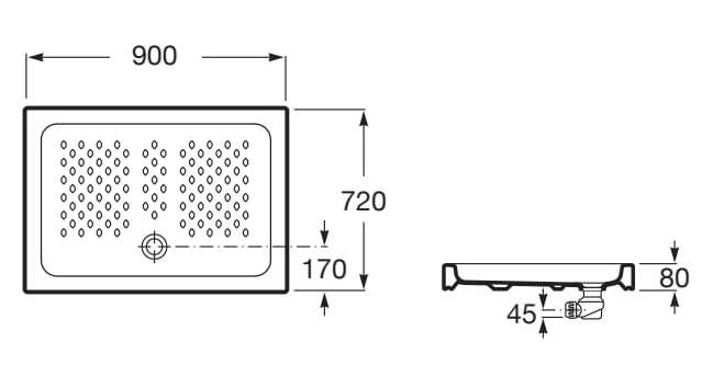 Керамический нескользящий прямоугольный поддон для душа Roca ITALIA 3740H ARCH-00093208 - Вид №11