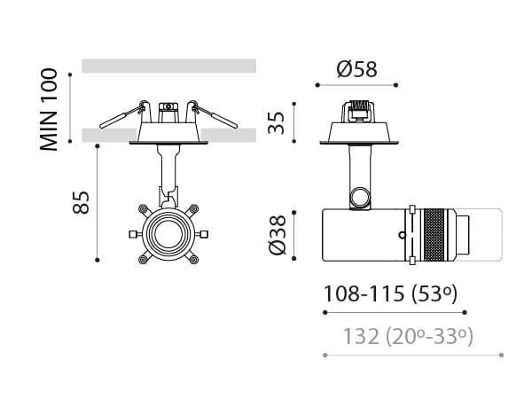 Регулируемый потолочный алюминиевый светодиодный прожектор Arkoslight Coco ARCH-00084263 - Вид №8