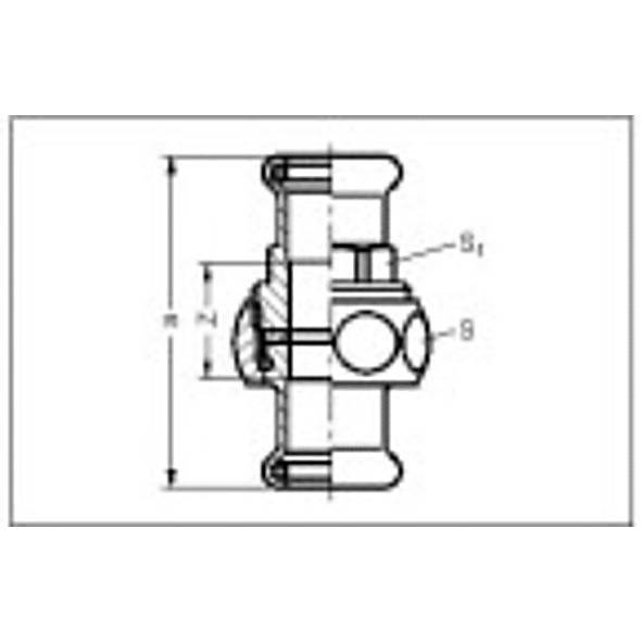 12833042 SANHA 28330 SANHA-Therm Industry сгон ВПр-ВПр с плоск.упл. 42 мм  - Вид №1