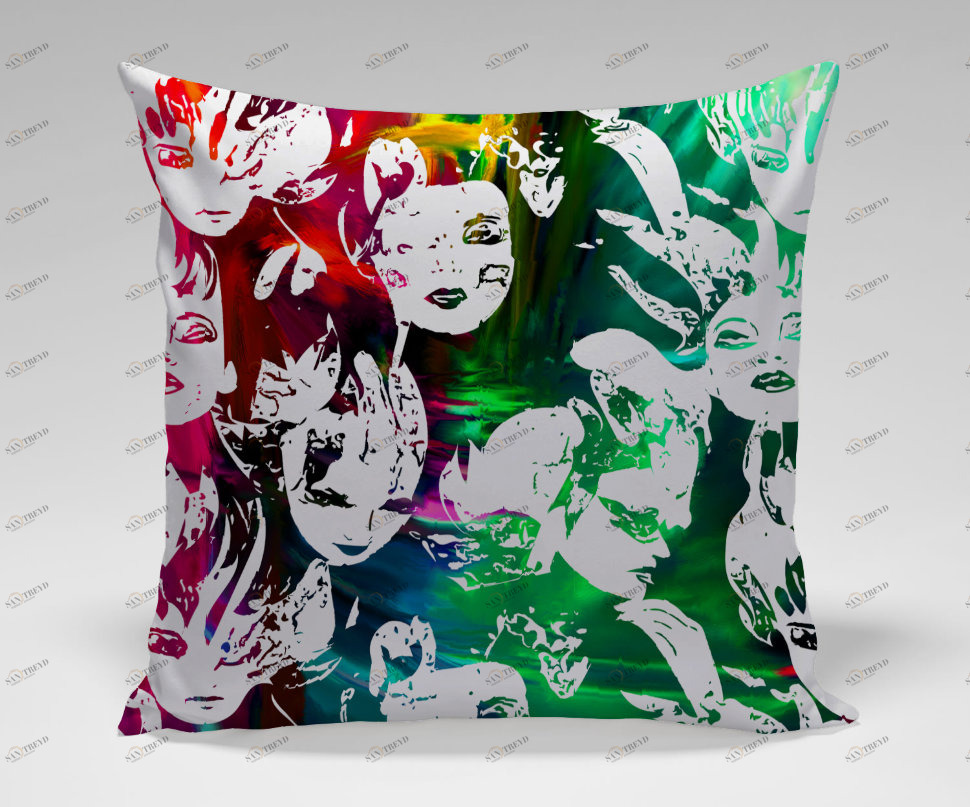 Подушка Faces by Jirka Svetlik ICON DESIGNE СЕЛЕБРИТИ 119866 Мультиколор 
