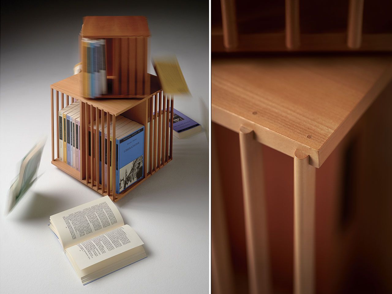 Деревянный стол поворотный книжный шкаф Bottega Ghianda LIBRERIA GIREVOLE ARCH-00125942 - Вид №2