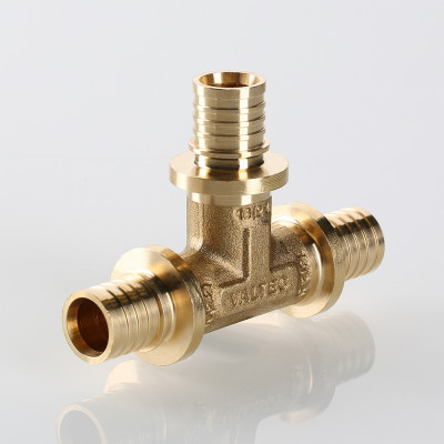 VTm.431.BG.161616 Фитинг аксиальный универсальный – тройник надвижной Valtec 16 (2,2) мм х 16 (2,2) мм х 16 (2,2) мм  - Вид №7