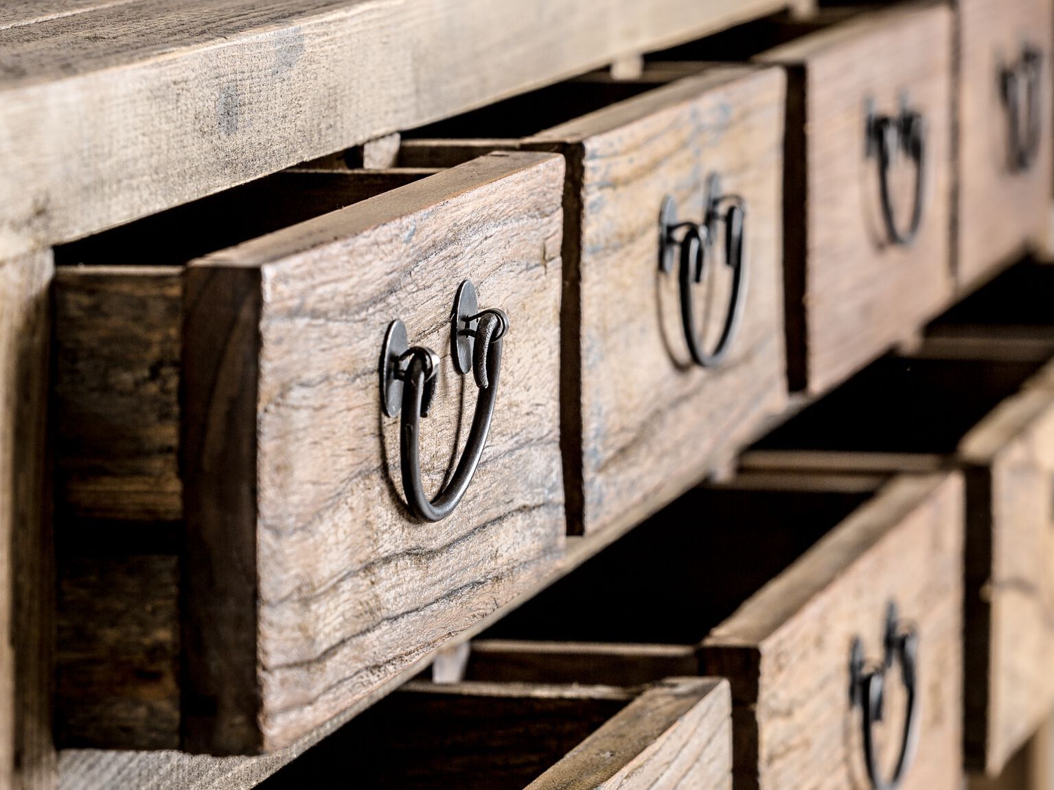 Рециркулированная деревянная прямоугольная консоль с ящиками Vical Home IKAST ARCH-00102991 - Вид №4