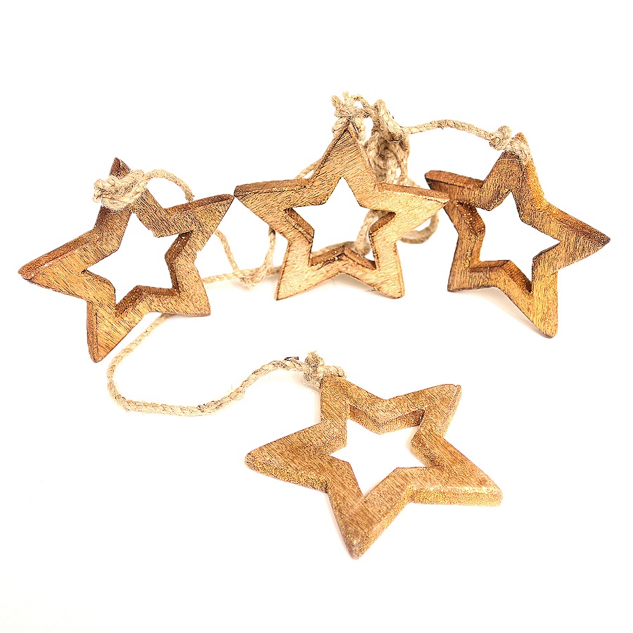 Гирлянда подвесная Wooden Stars, 4 шт Enjoyme ENNY0034 - Вид №3