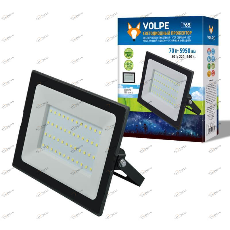 Прожектор светодиодный чёрный Volpe ULF IP65 Black ULF-Q513 70W/6500K IP65 220-240В VOLPE ULF-Q513 00-3899395 Черный 