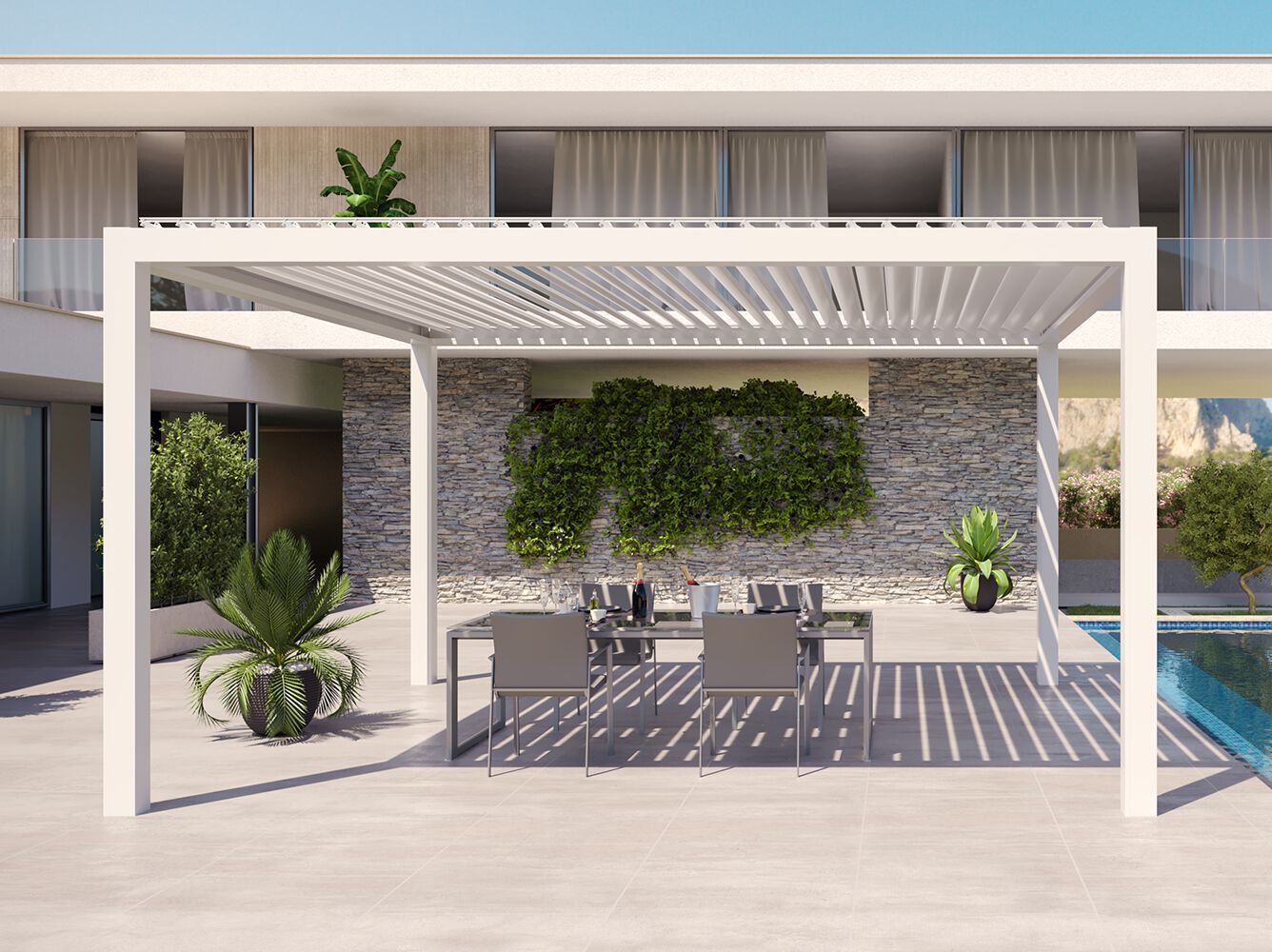 Самонесущая пергола из алюминия с поворотными пластинами Mv Line Биоклиматика ARCH-00149951