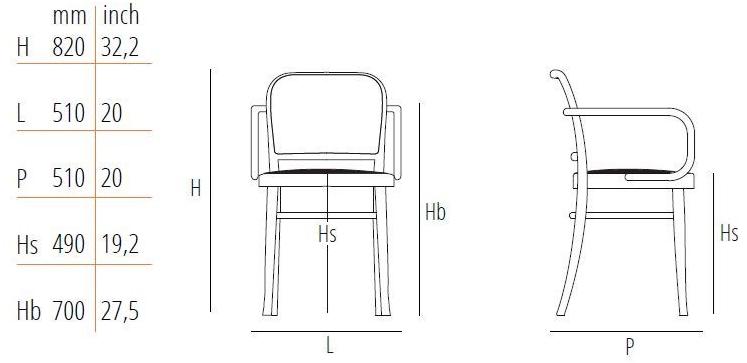 Wiener GTV Design Стул из бука с подлокотниками N. 811 sun-id-1390452 - Вид №1