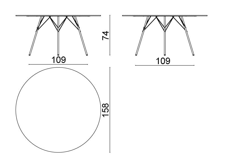Стальной круглый садовый стол Arper ARCH-00043190 - Вид №20